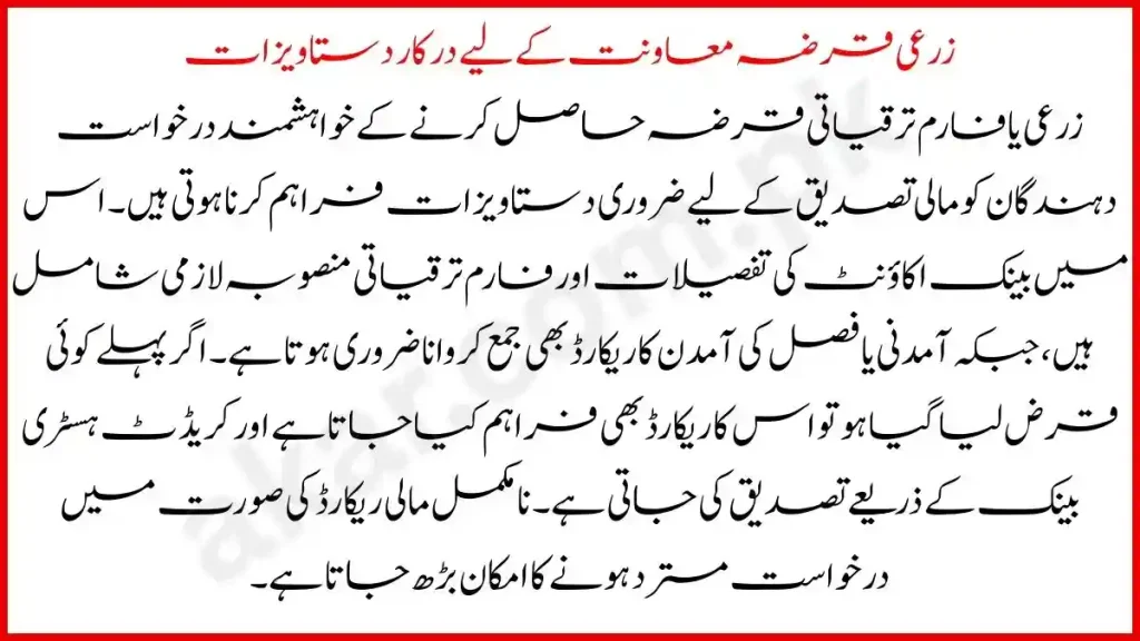 Documents Required for Agriculture Loan Support